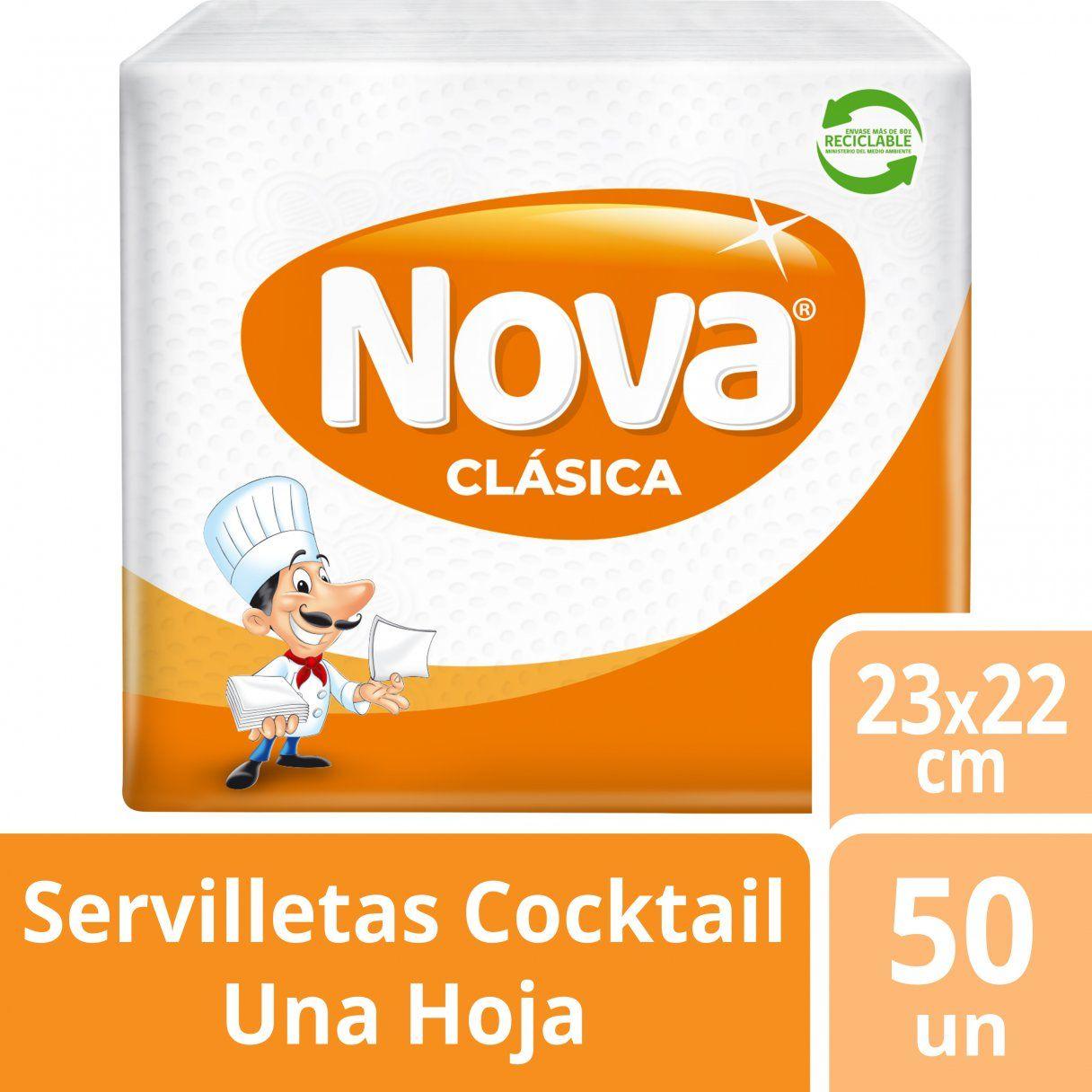 Servilleta de cóctel Nova Clásica hoja simple 23x22 cm 50 unidades-1