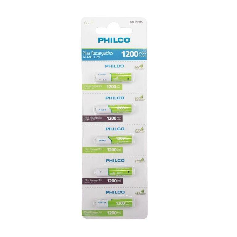 Pilas recargables Philco AAA 1200 mAh 5 unidades-0