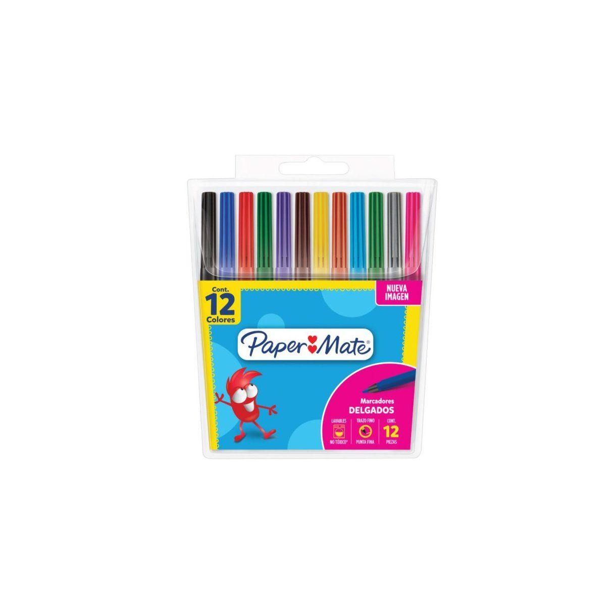 Plumón escolar Paper Mate 12 colores-1