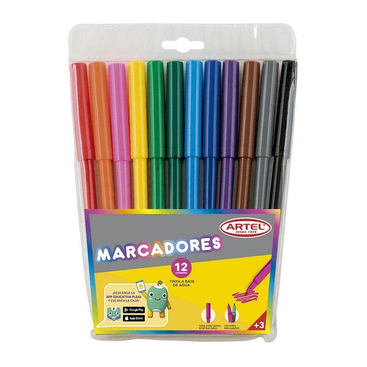 Plumones Artel estuche 12 colores-0