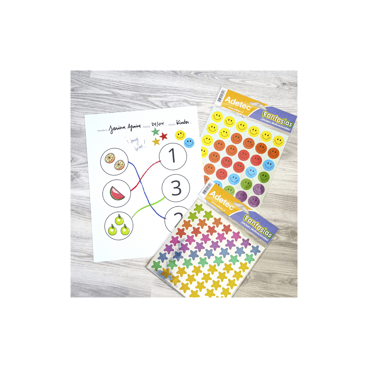 Etiquetas adhesivas Adetec Caritas 15,5 cm multicolor-4