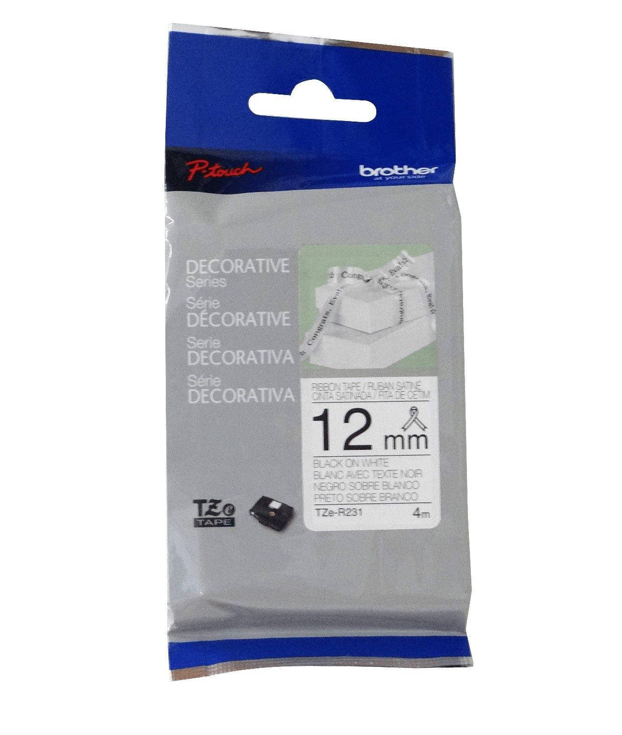 Cinta de etiqueta Brother Satin 12 mm 4 m negro en fondo blanco-3
