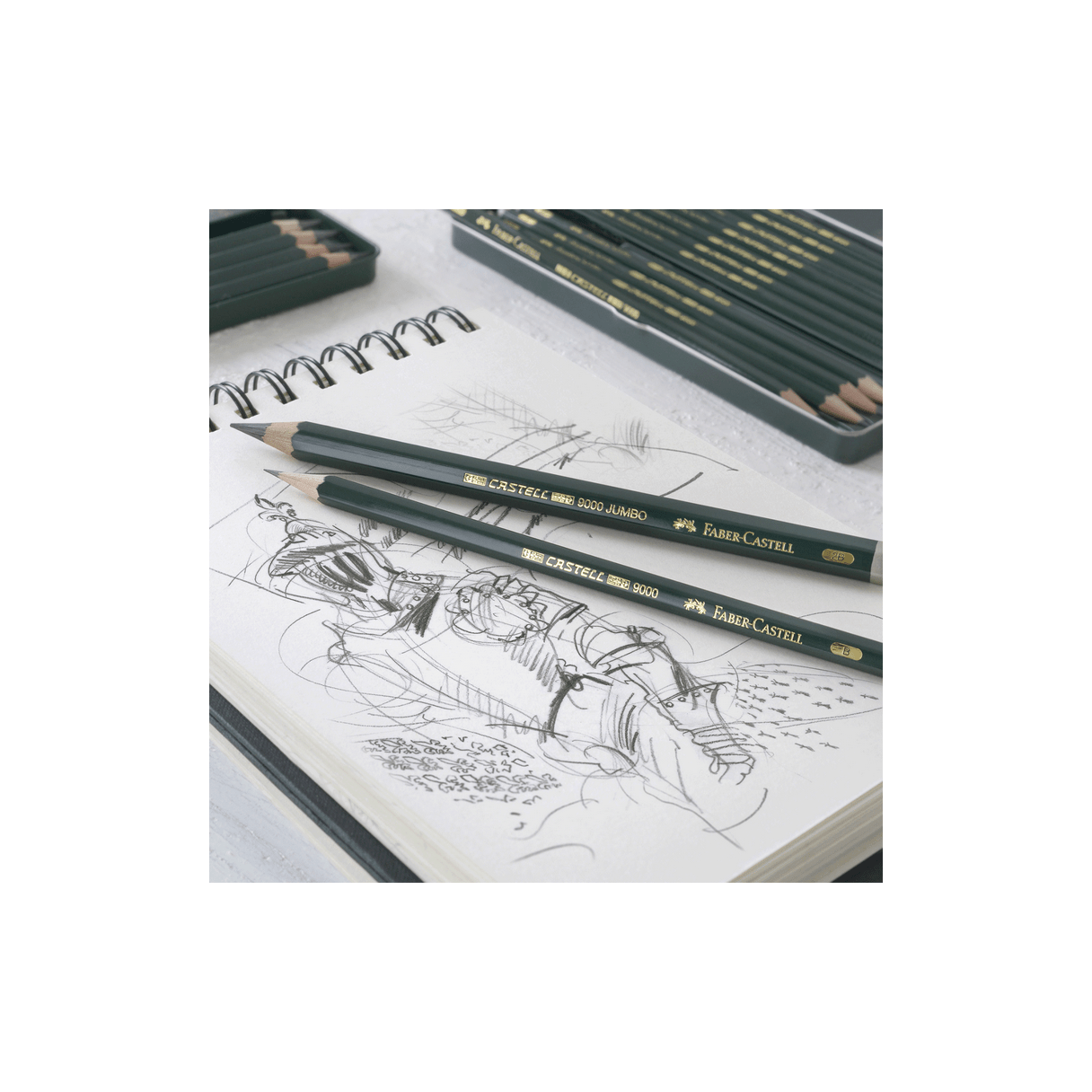 Lápiz grafito Faber Castell Técnico 9000 8B-2