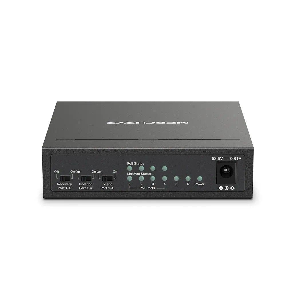 Switch de escritorio Mercusys MS106LP 6 puertos 10/100 Mbps con PoE+ 4 puertos-2