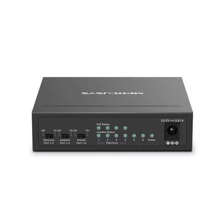 Switch de escritorio Mercusys MS106LP 6 puertos 10/100 Mbps con PoE+ 4 puertos-4