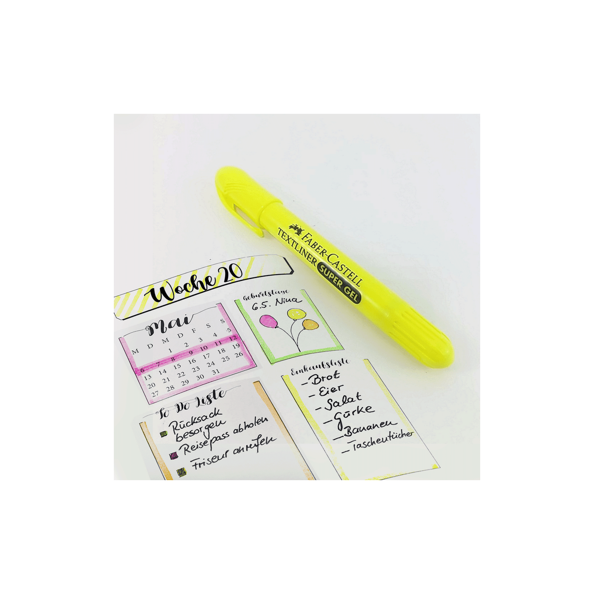 Destacador Faber-Castell Súper gel tipo lápiz amarillo-2