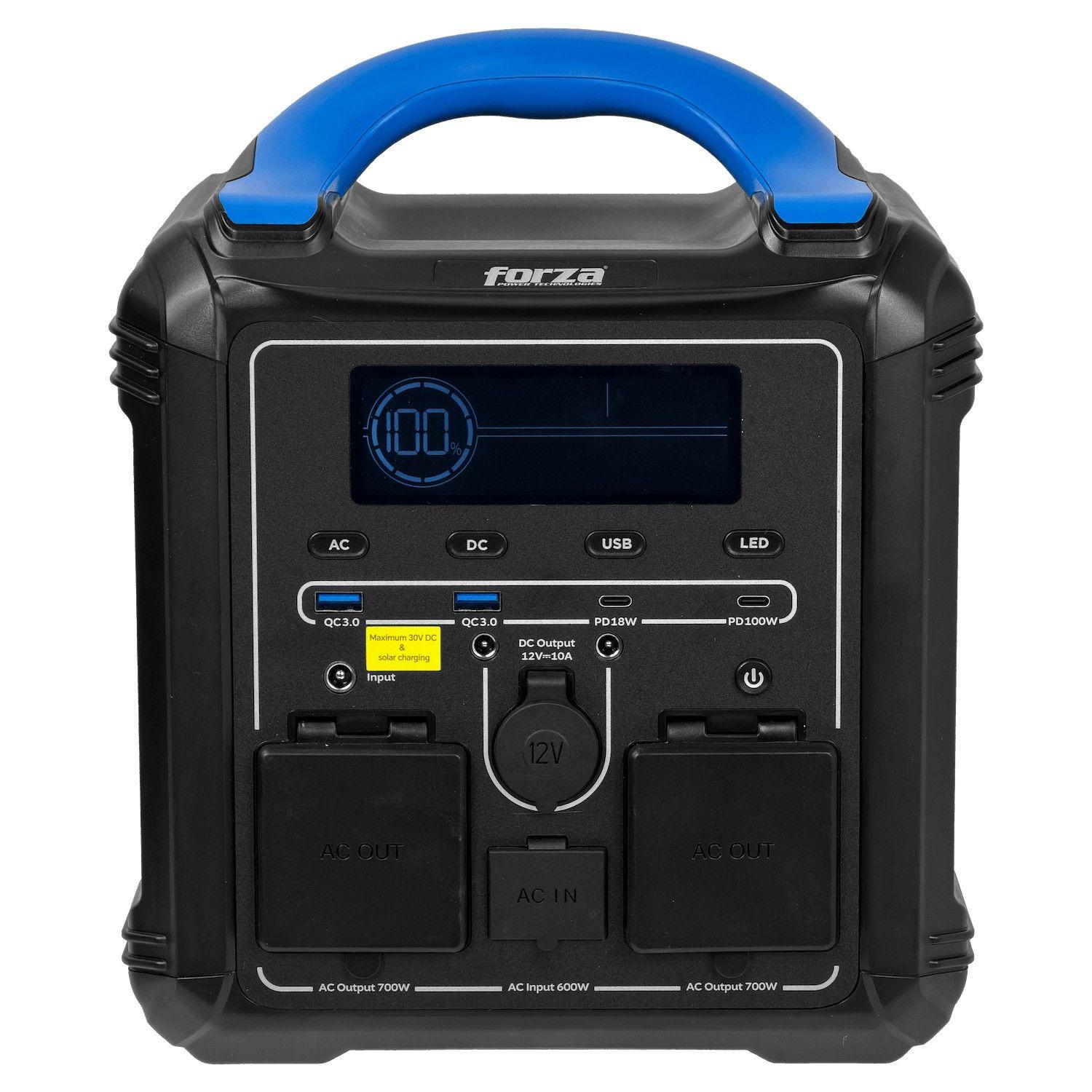 Batería portátil Forza 700 W 551 Wh con inversor Onda Pura MPPT-1
