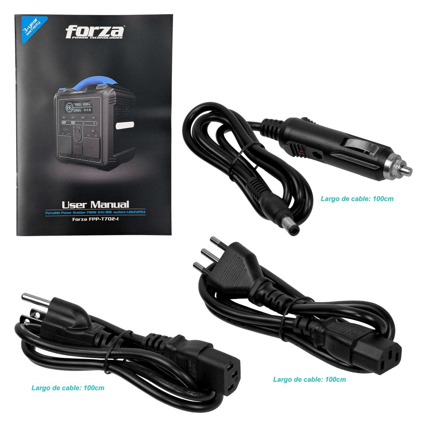 Batería portátil Forza 700 W 551 Wh con inversor Onda Pura MPPT-5