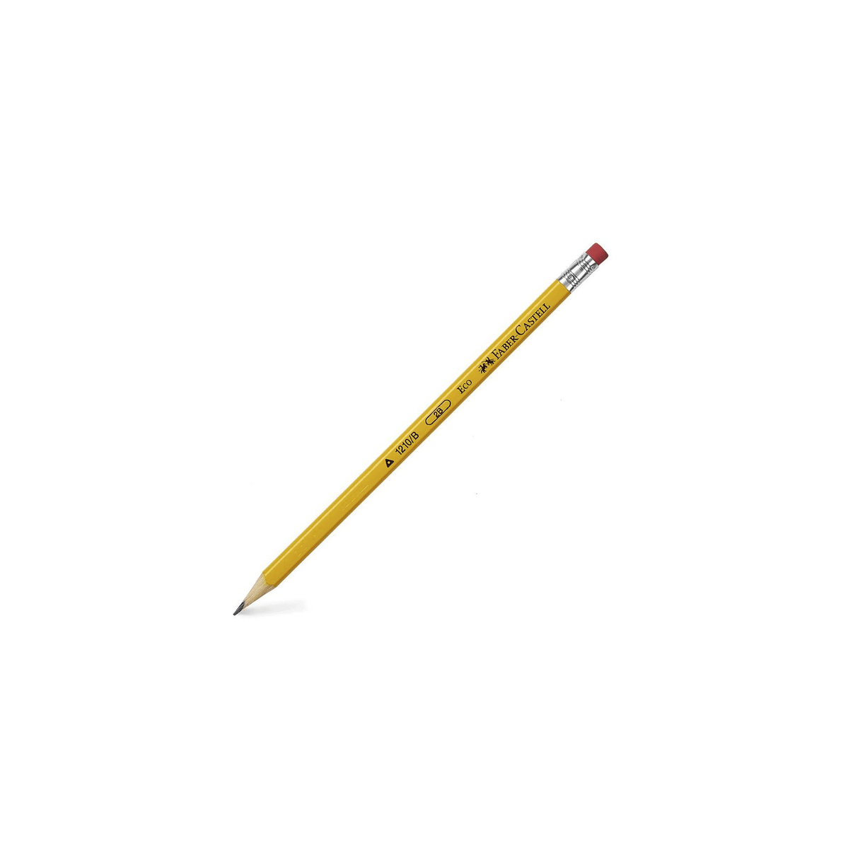 Lápiz grafito Faber-Castell N°2 B 1210 con goma amarillo-1