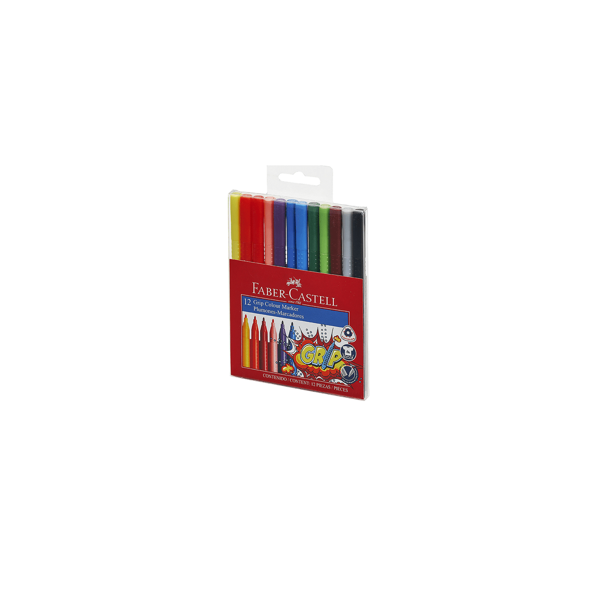 Plumón Faber-Castell Grip 12 colores ergonómico-2