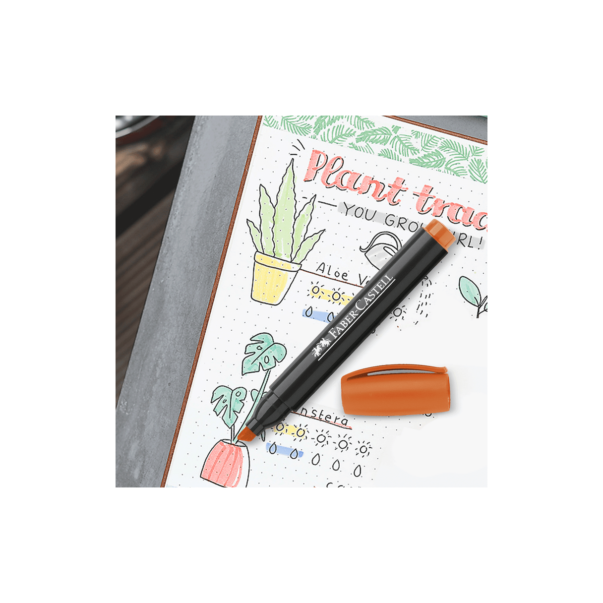 Destacador Faber-Castell Texmarket 49 punta biselada naranjo-2