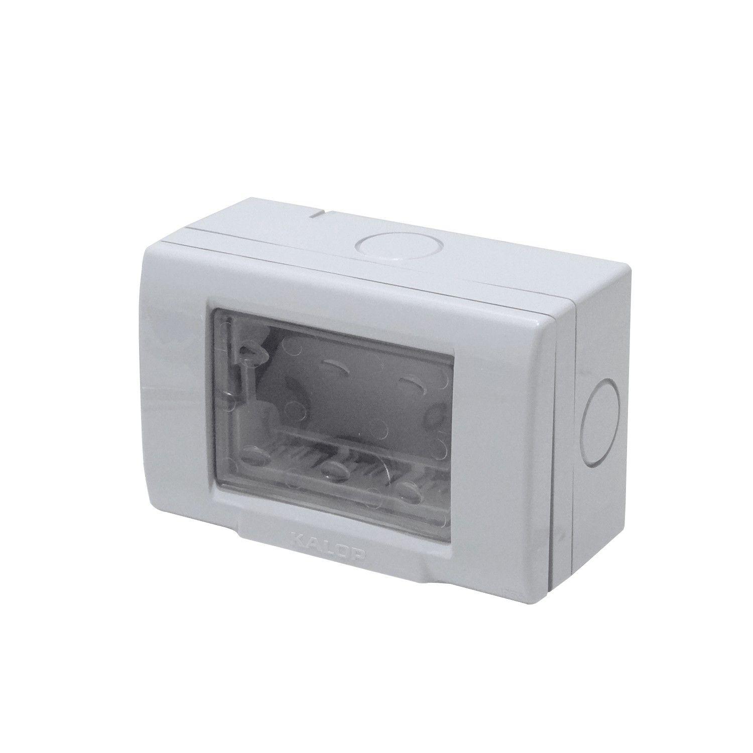 Caja de 3 módulos Kalop con tapa IP55 3 puestos gris-0