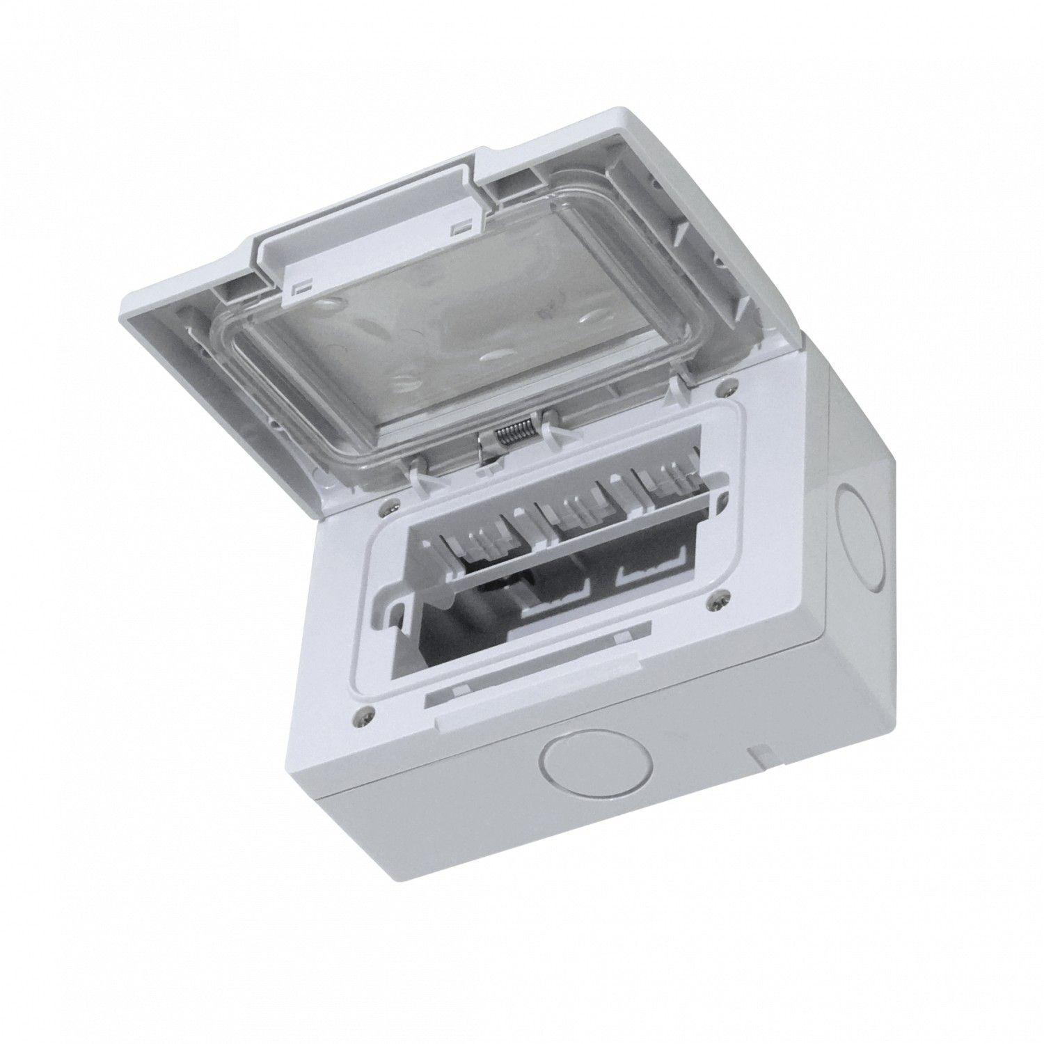 Caja de 3 módulos Kalop con tapa IP55 3 puestos gris-2