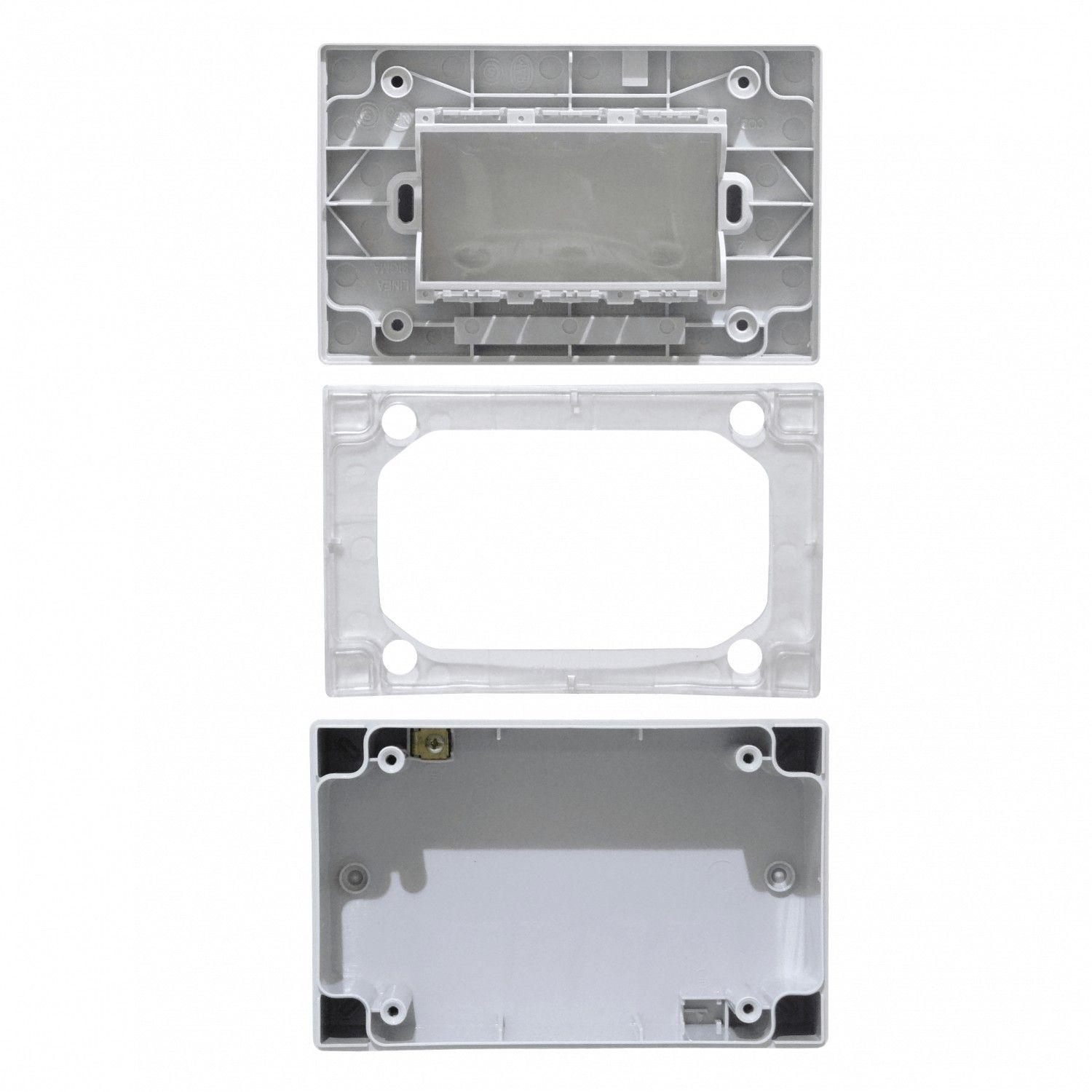 Caja de 3 módulos Kalop con tapa IP55 3 puestos gris-3