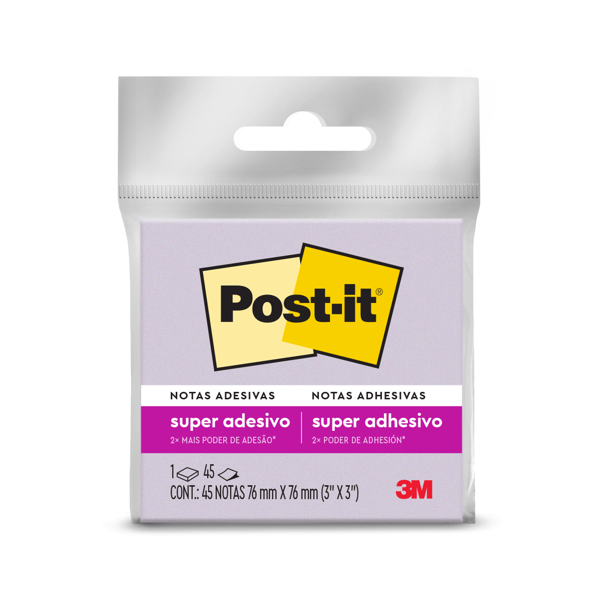 Notas adhesivas 3M Post It 76x76 mm 45 hojas morado-0
