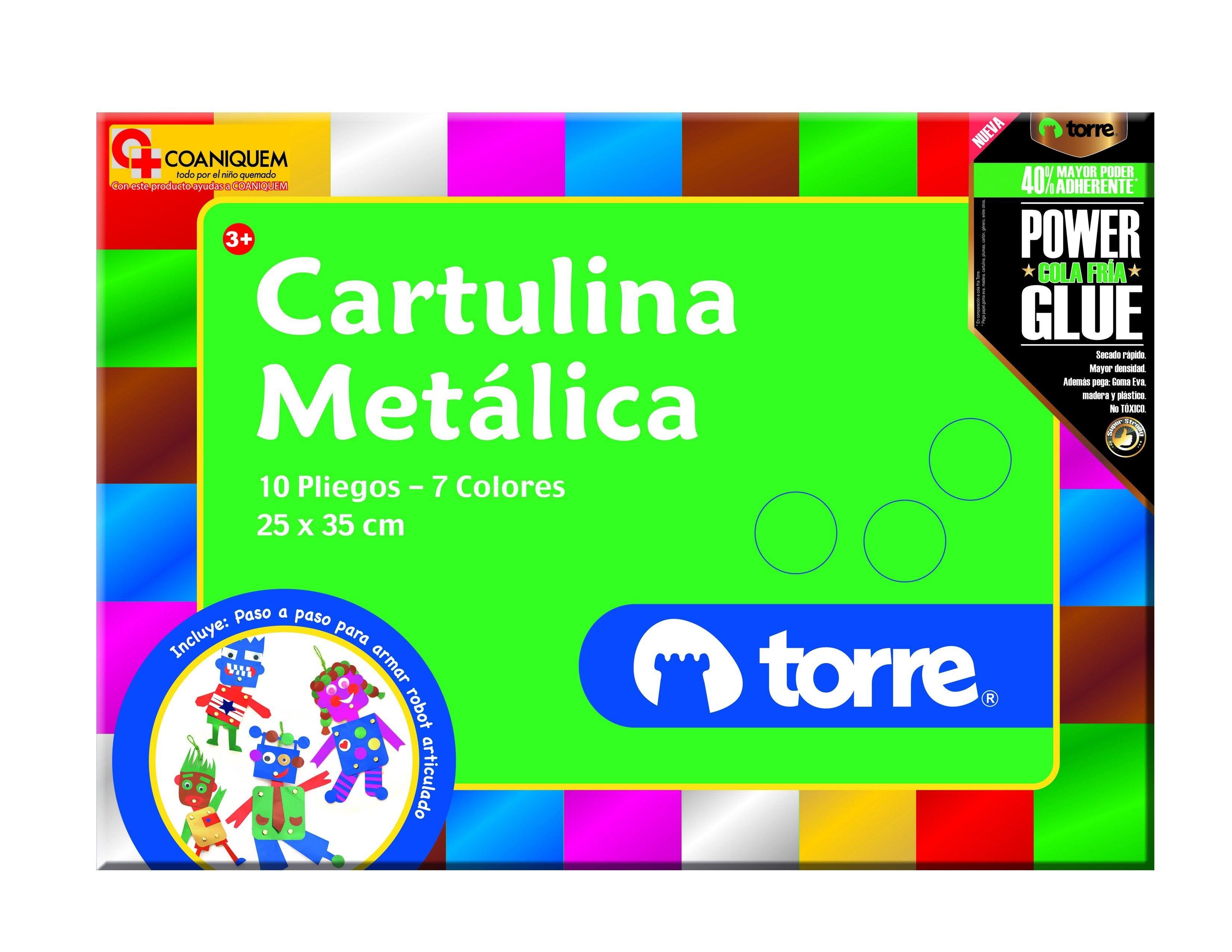 Cartulina metálica Torre Arte surtido 10 hojas-0