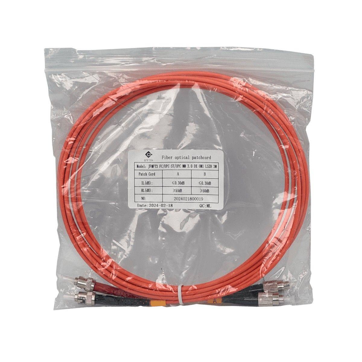 Jumper de fibra óptica OM1 3 m MM Duplex 62.5/125 um LSZH-4
