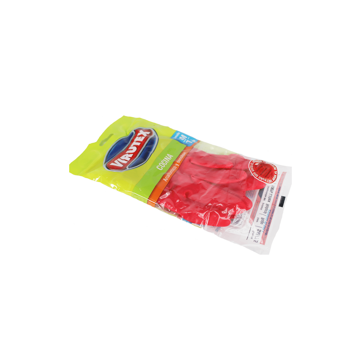 Guantes de látex Virutex multiuso cocina talla M rojo-2