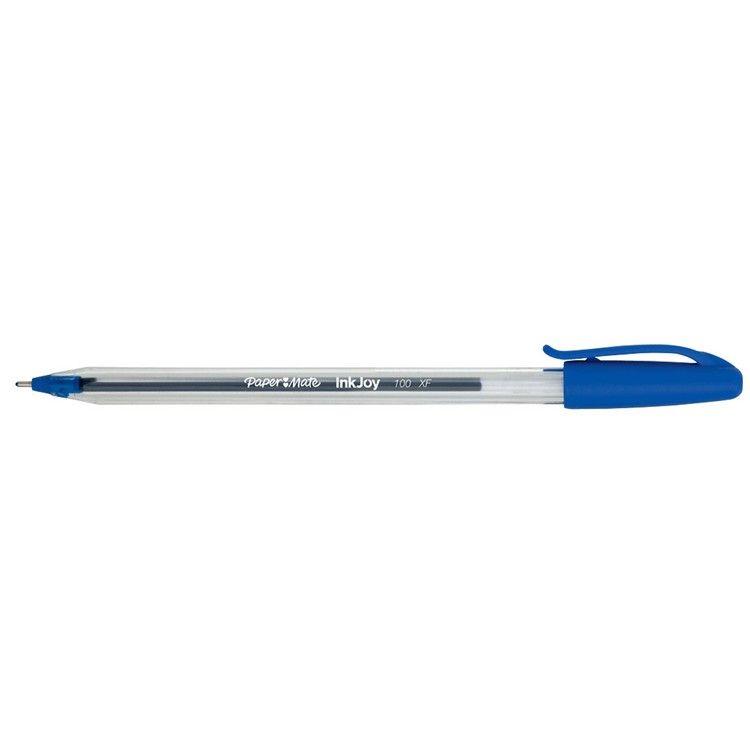 Lápiz pasta Paper Mate InkJoy 100 XF punta media 1,0 mm azul-0