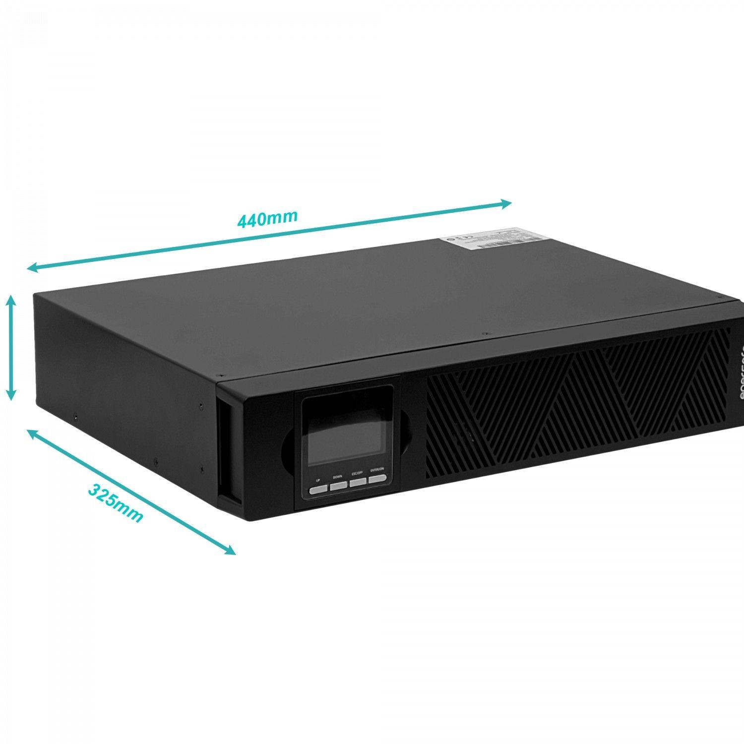 UPS Enersafe 1000 W 1 KVA 0/4 ms DB9 USB con SNMP Online 2U-2