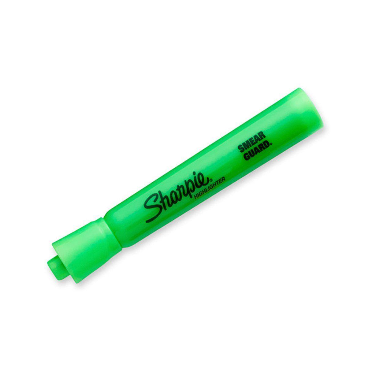 Destacador Sharpie Tank Smear Guard punta biselada verde-0