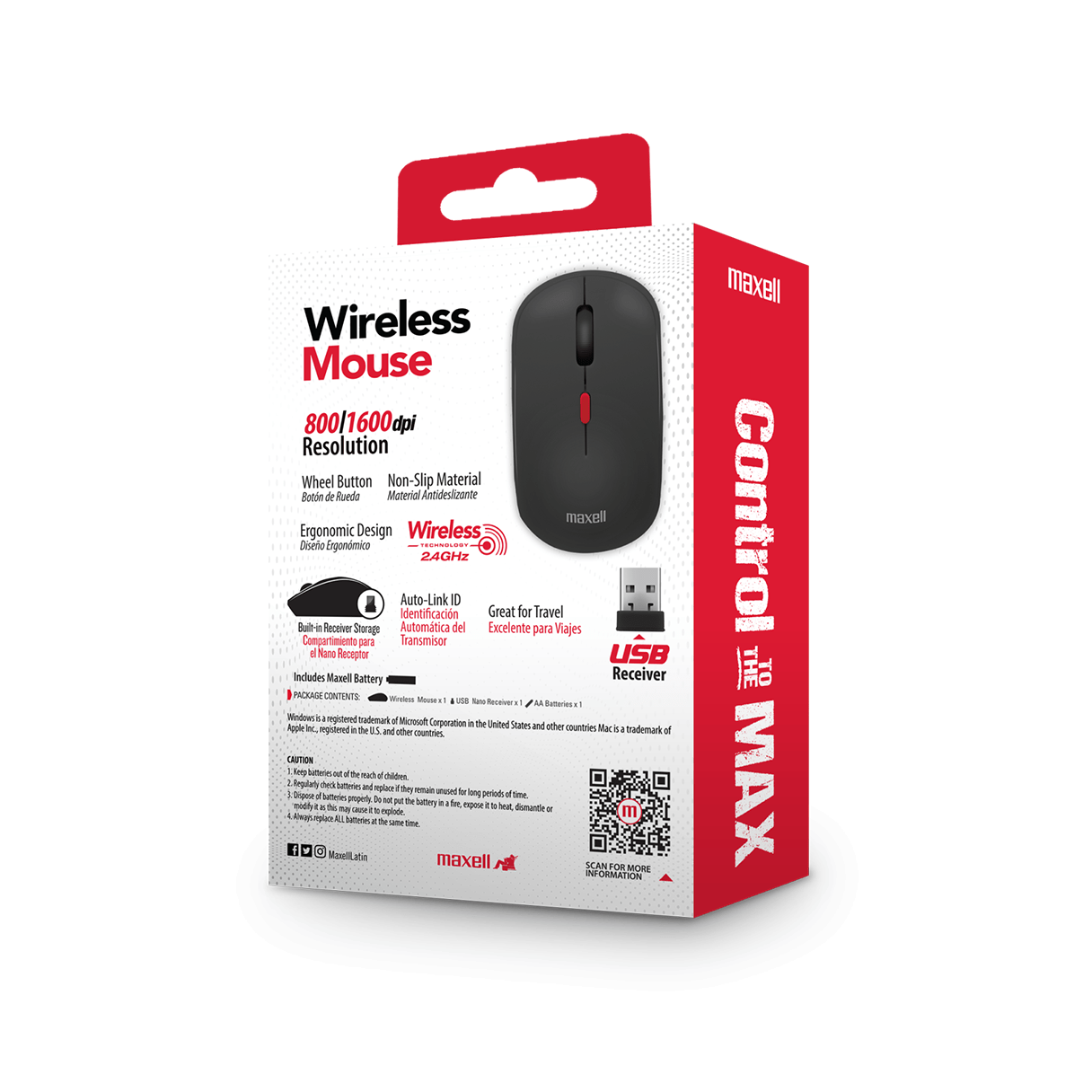 Mouse inalámbrico Maxell USB negro-2