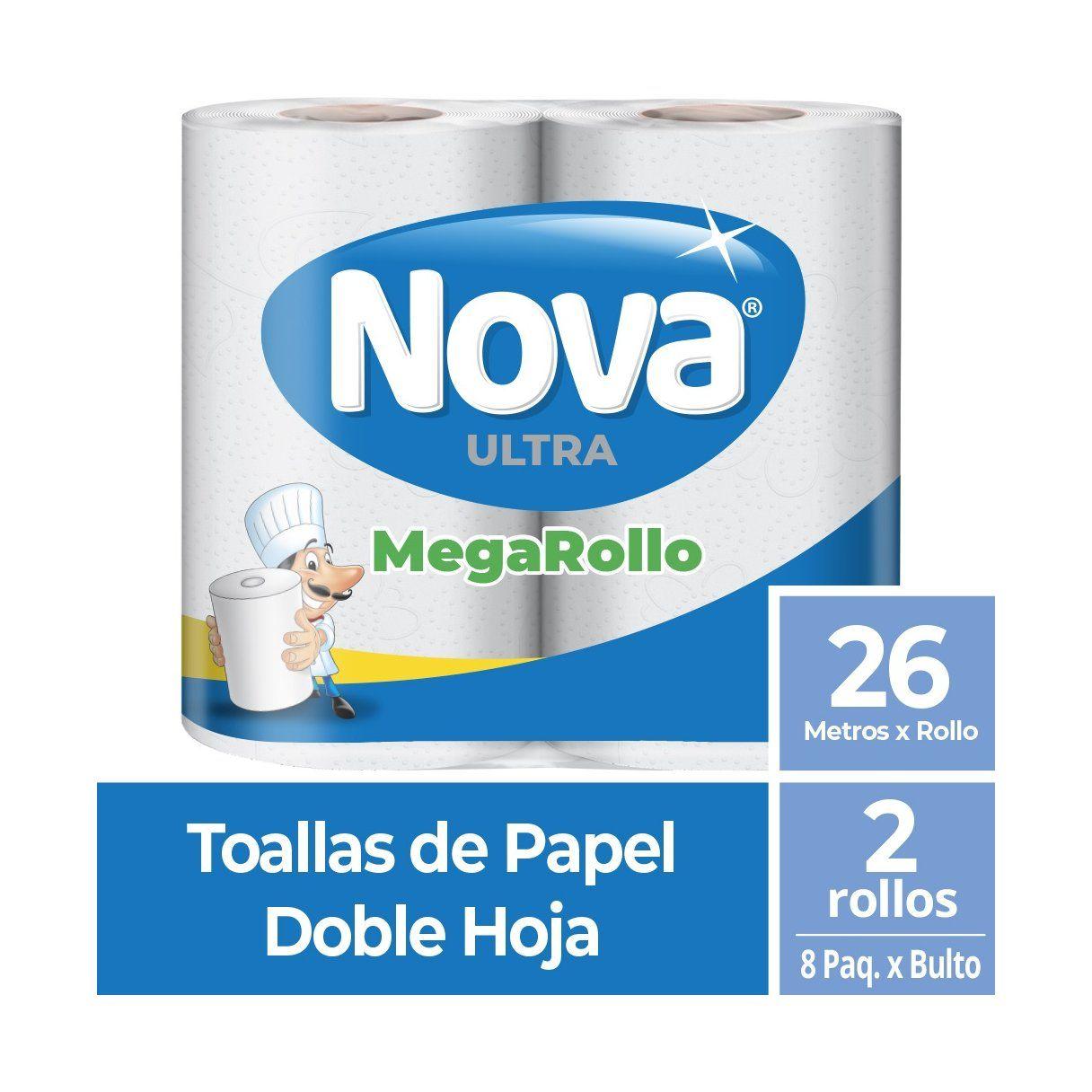 Toalla de papel Nova Ultra MegaRollo 2 rollos 26 m doble hoja-1