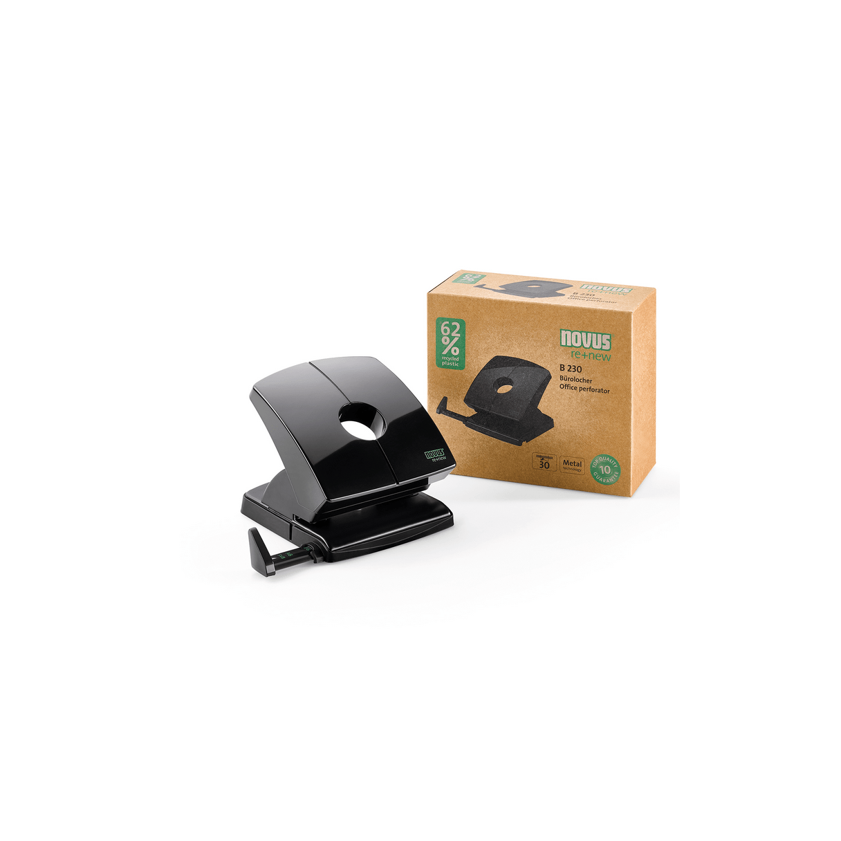 Perforador Novus B230 ecológico 30 hojas negro-2