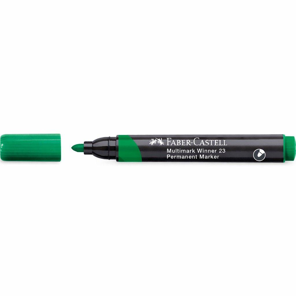Marcador permanente Faber Castell 23 punta redonda tinta permanente verde-0