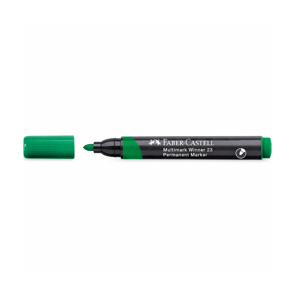 Marcador permanente Faber Castell 23 punta redonda tinta permanente verde-1