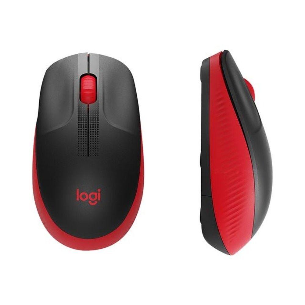 Mouse inalámbrico Logitech M190 2.4 GHz negro/rojo-2