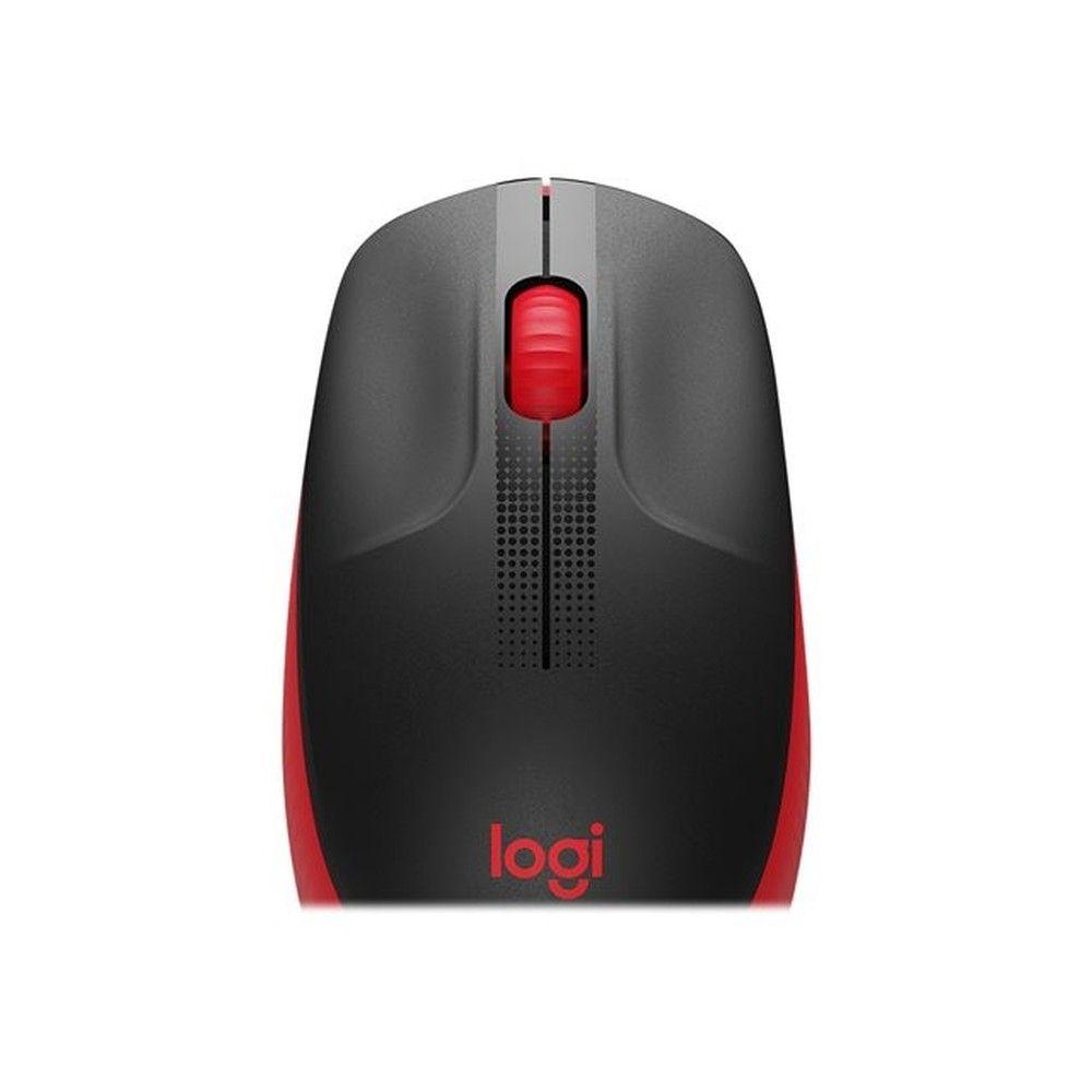 Mouse inalámbrico Logitech M190 2.4 GHz negro/rojo-4