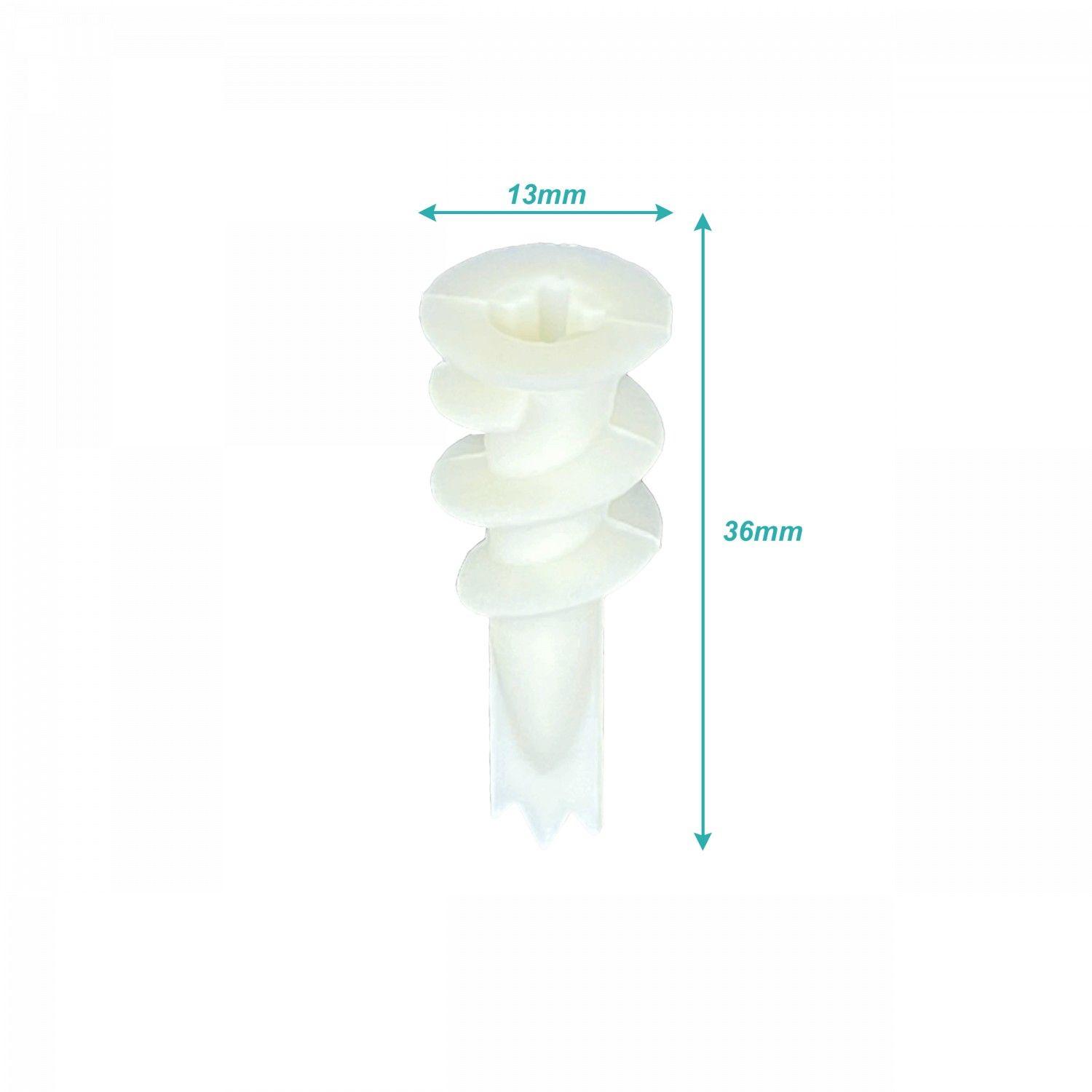Tarugo 8 mm con tornillo para volcanita 50 unidades-3