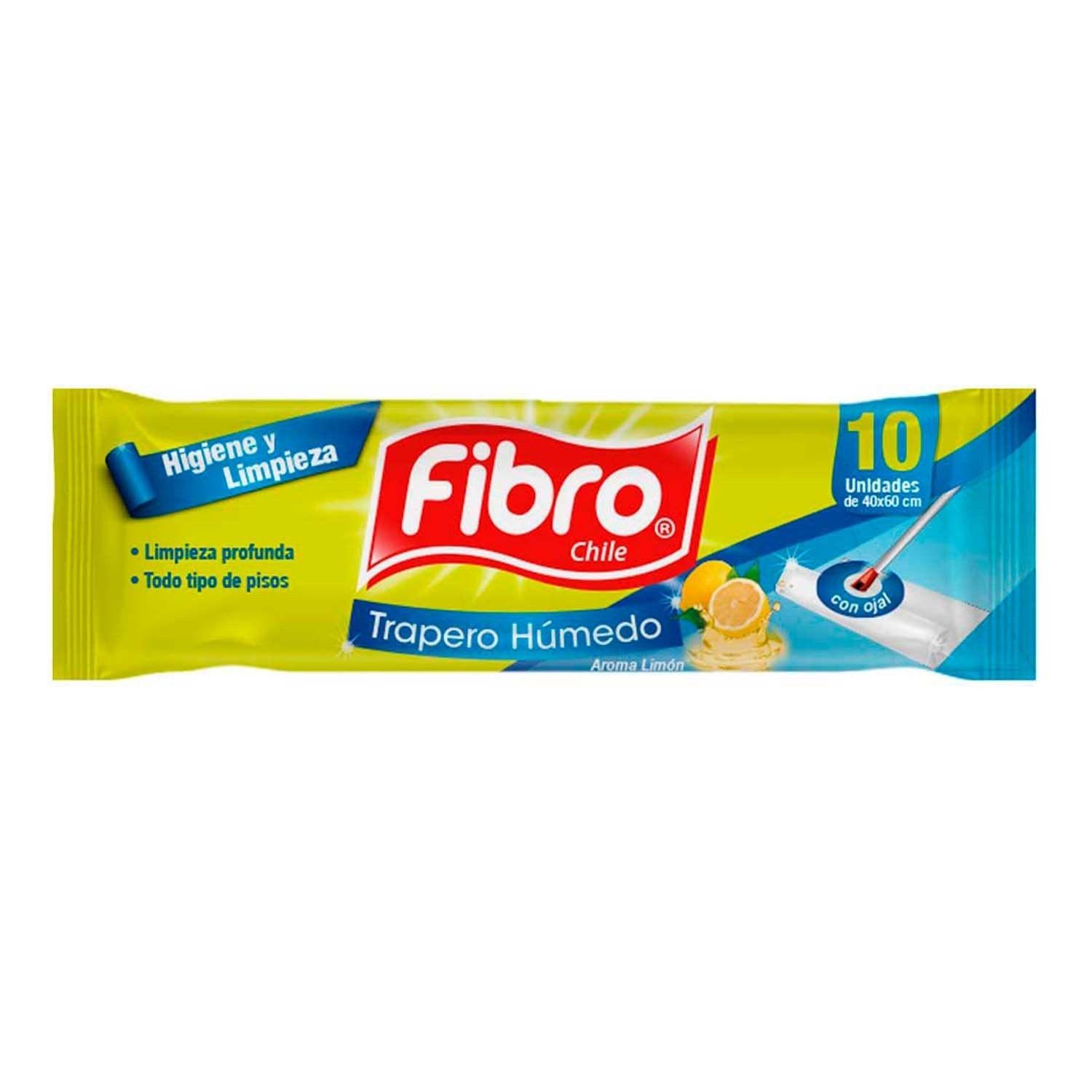 Trapero húmedo Fibro 40x60 cm 10 unidades limón-0