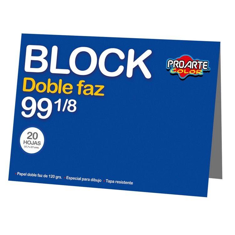 Block de dibujo Proarte 99 1/8 doble faz 20 hojas-0