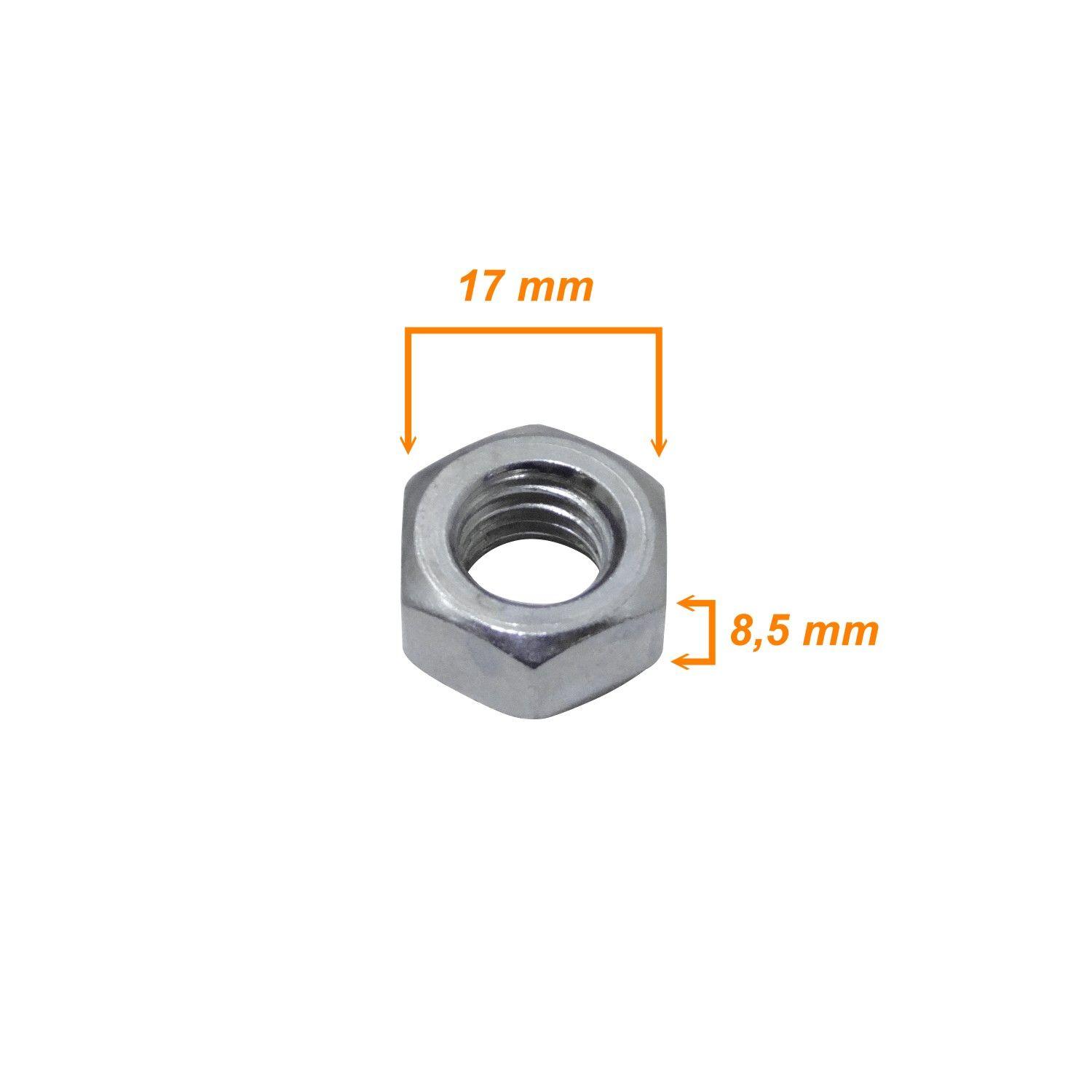 Tuerca hexagonal M10 17 mm de altura 8,5 mm compatible con sinfín M10-230-2