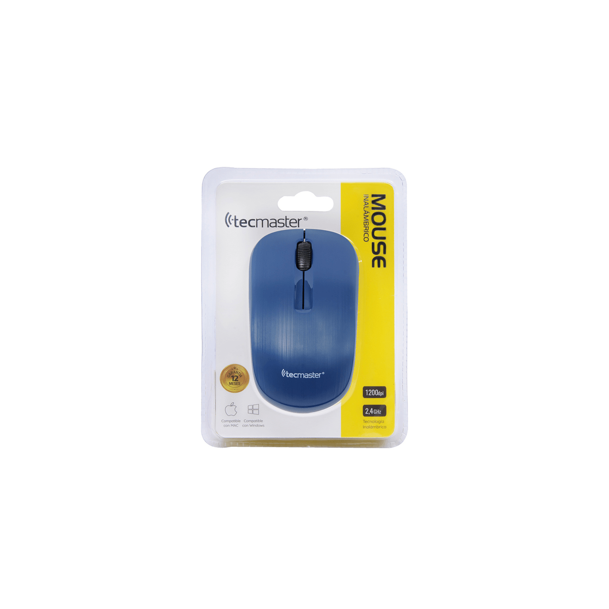 Mouse inalámbrico Tecmaster USB con pila AA azul-1