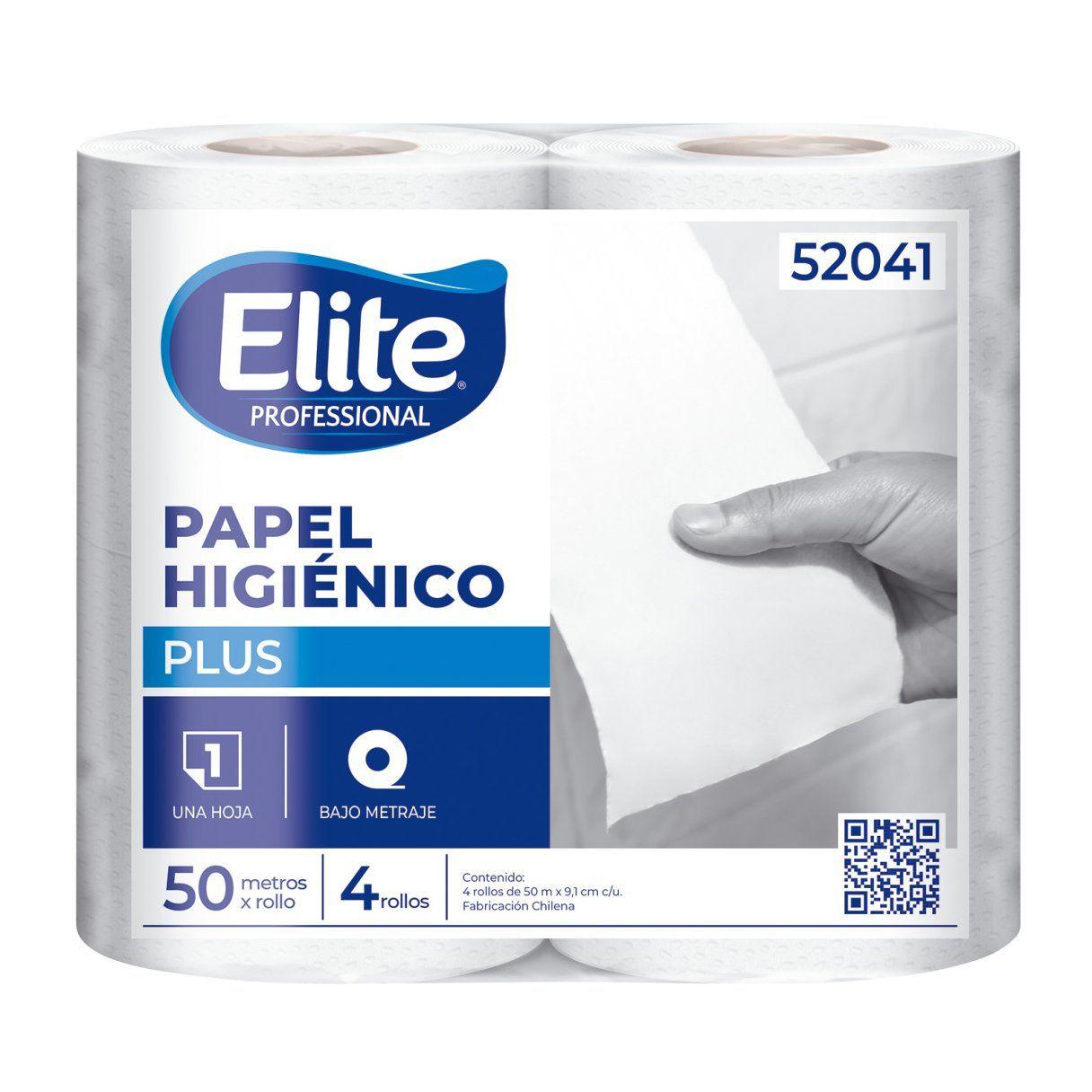 Papel higiénico Elite Plus hoja simple 50 m 4 rollos-0
