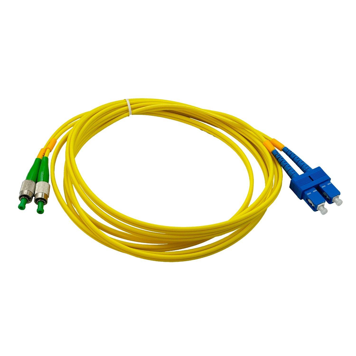 Cable jumper de fibra óptica Monomodo SC/UPC a FC/APC 3 m 9/125 µm 3 mm-3