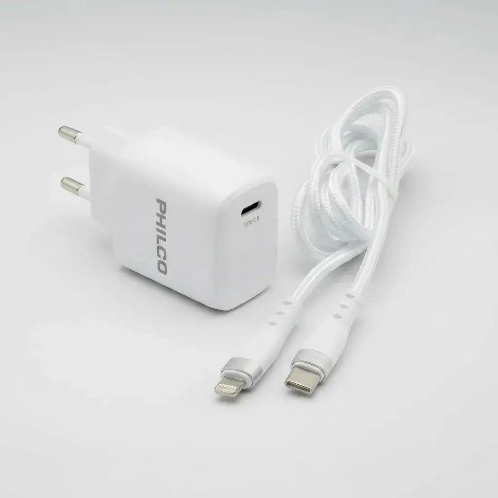 Cargador de pared Philco QC624 Quick Charge 3.0 con cable tipo C-0