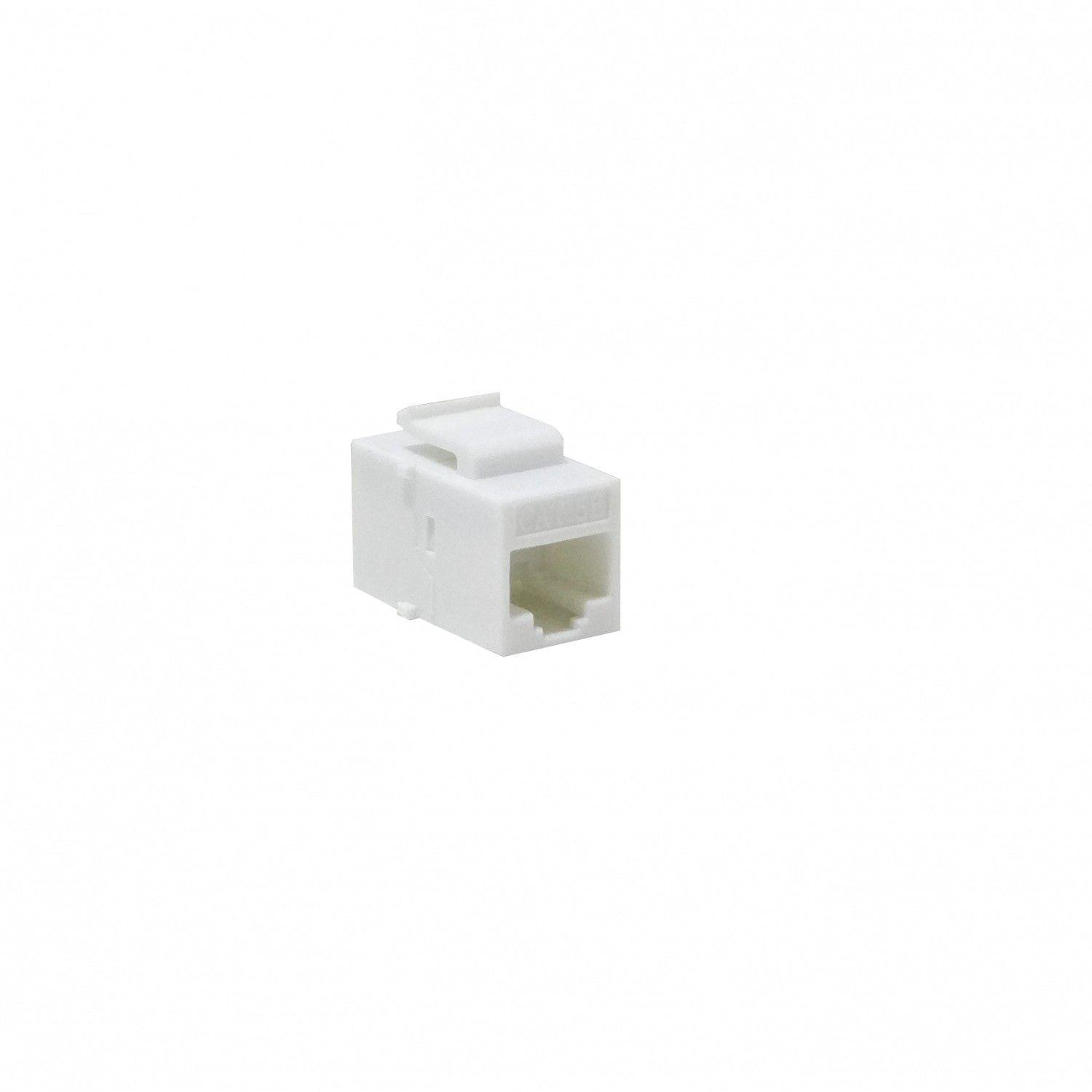 Conector hembra Cat5e UTP Keystone RJ45-RJ45 feedthrough blanco-1