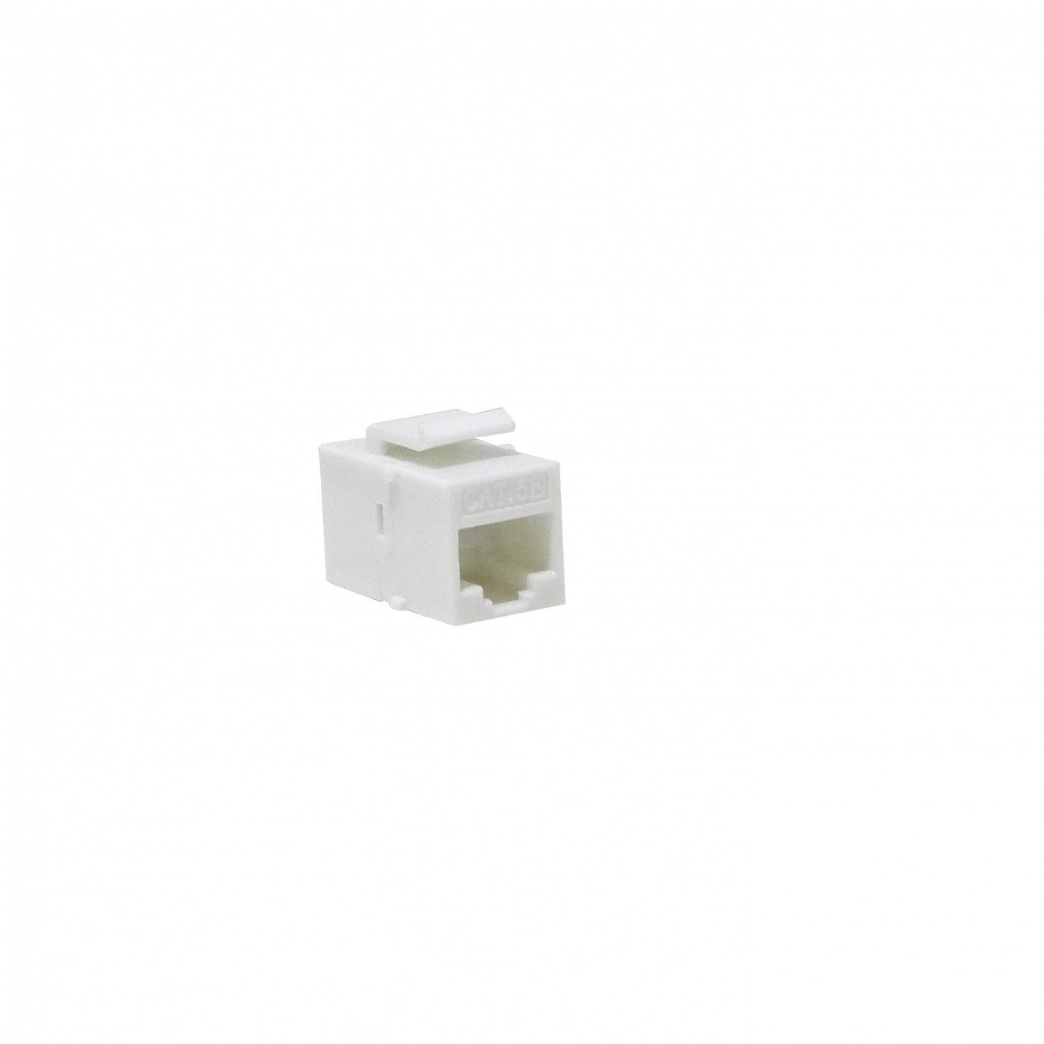 Conector hembra Cat5e UTP Keystone RJ45-RJ45 feedthrough blanco-2