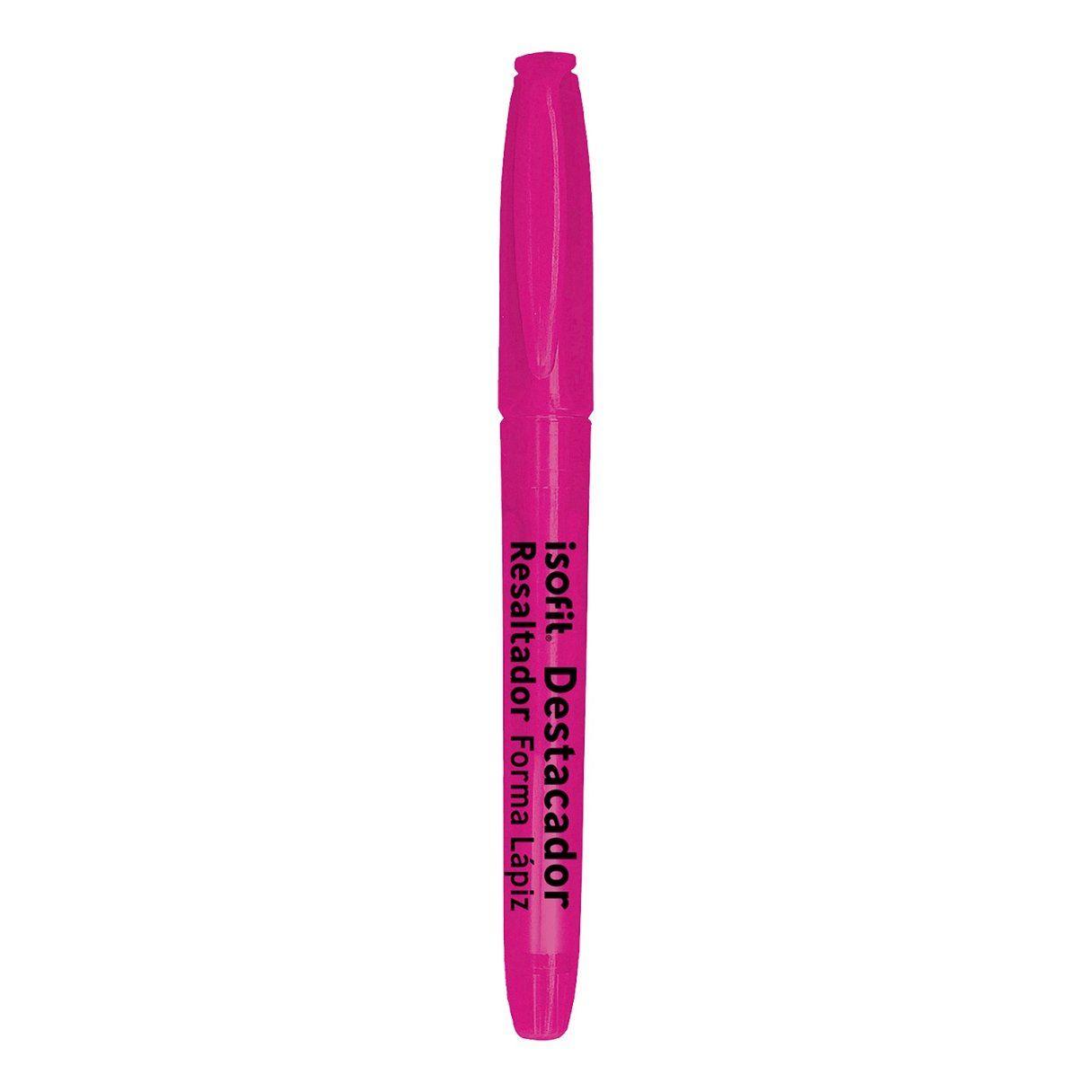 Destacador de bolsillo Isofit punta biselada color rosado flúor-1
