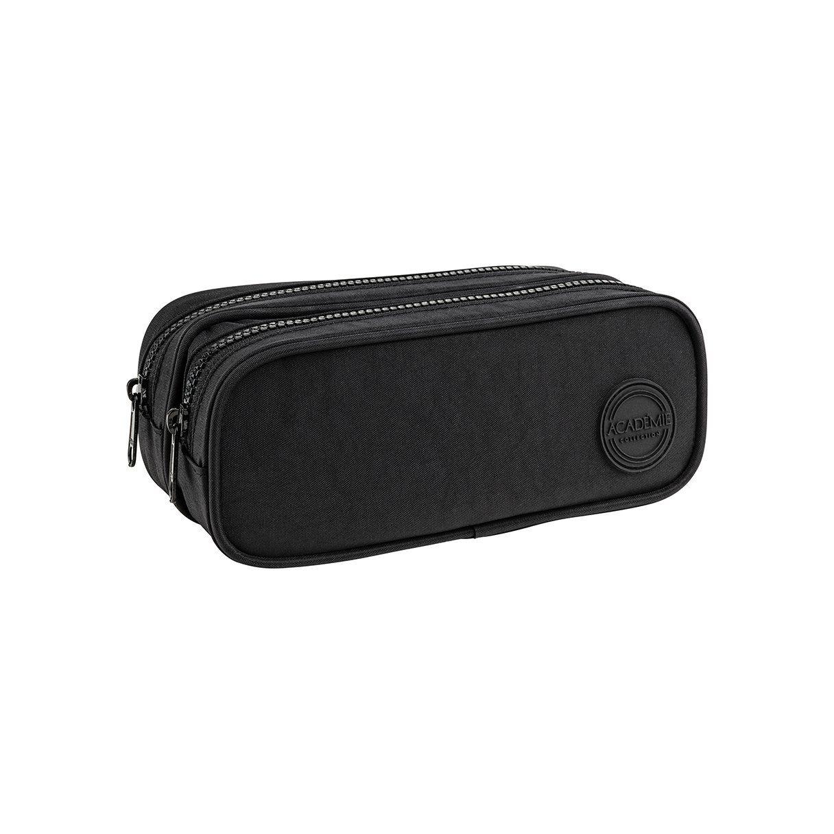 Estuche escolar Tilibra Duo Academie con doble compartimento negro-1