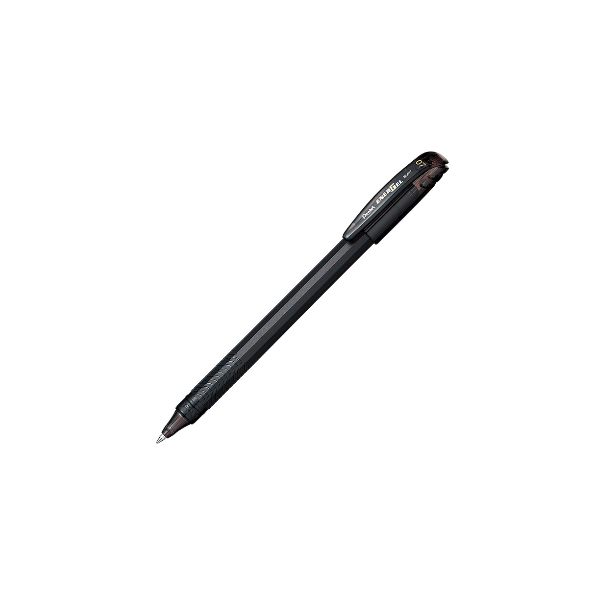 Bolígrafo gel Pentel Makkuro punta metálica 0,7 mm negro-1