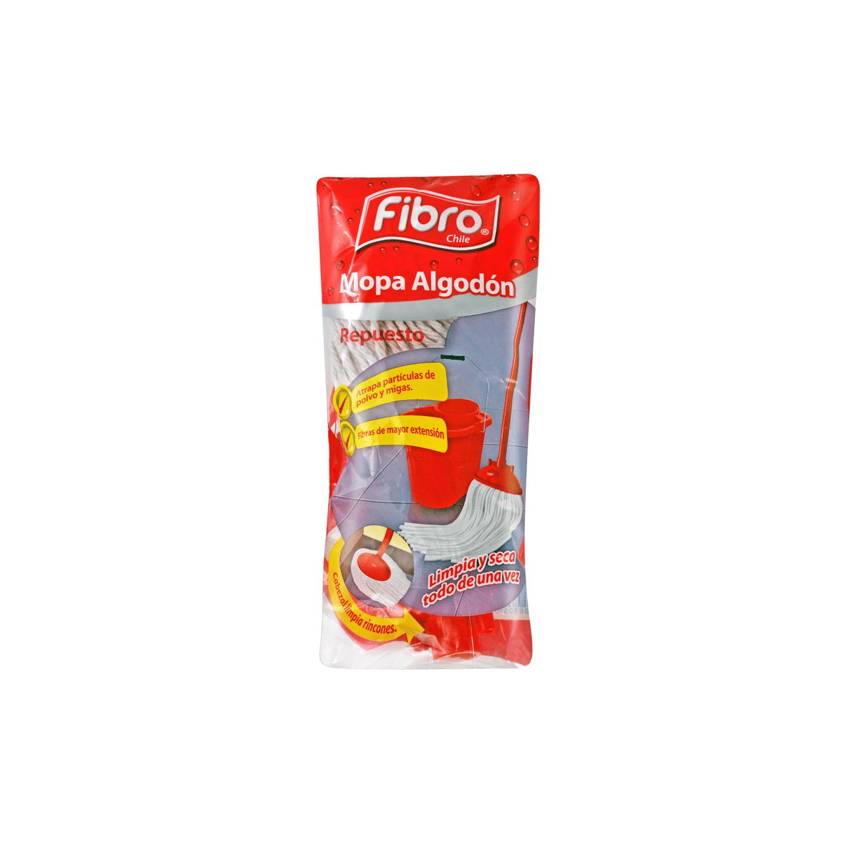 Mopa de limpieza Fibro repuesto algodón 180 g 26 cm-1
