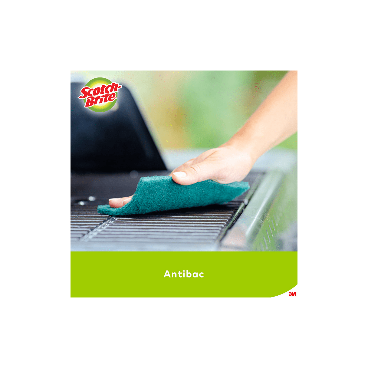 Esponja abrasiva 3M Scotch Brite fibra verde 2 unidades-4