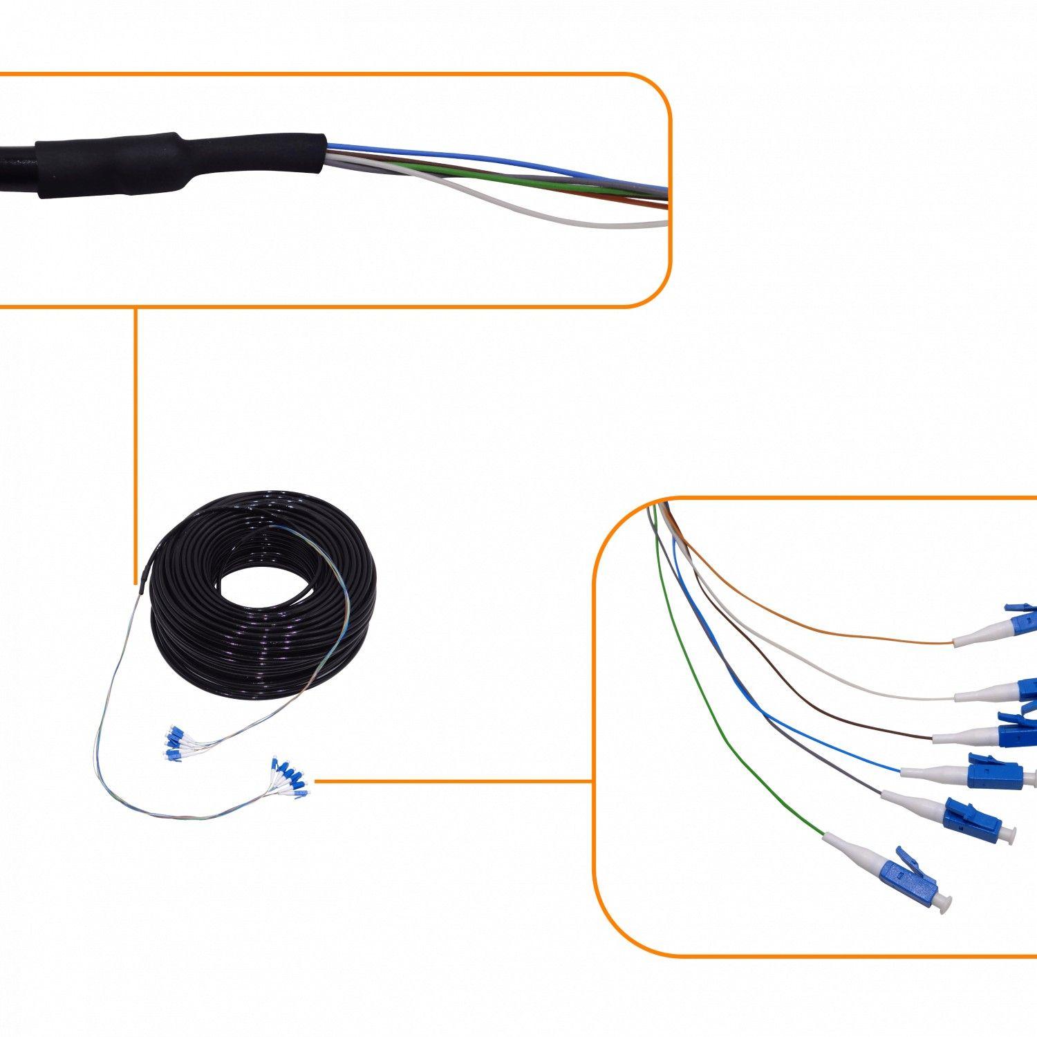 Cable de fibra óptica Ubiquiti LC-LC 6 fibras 300 ft para exteriores-4