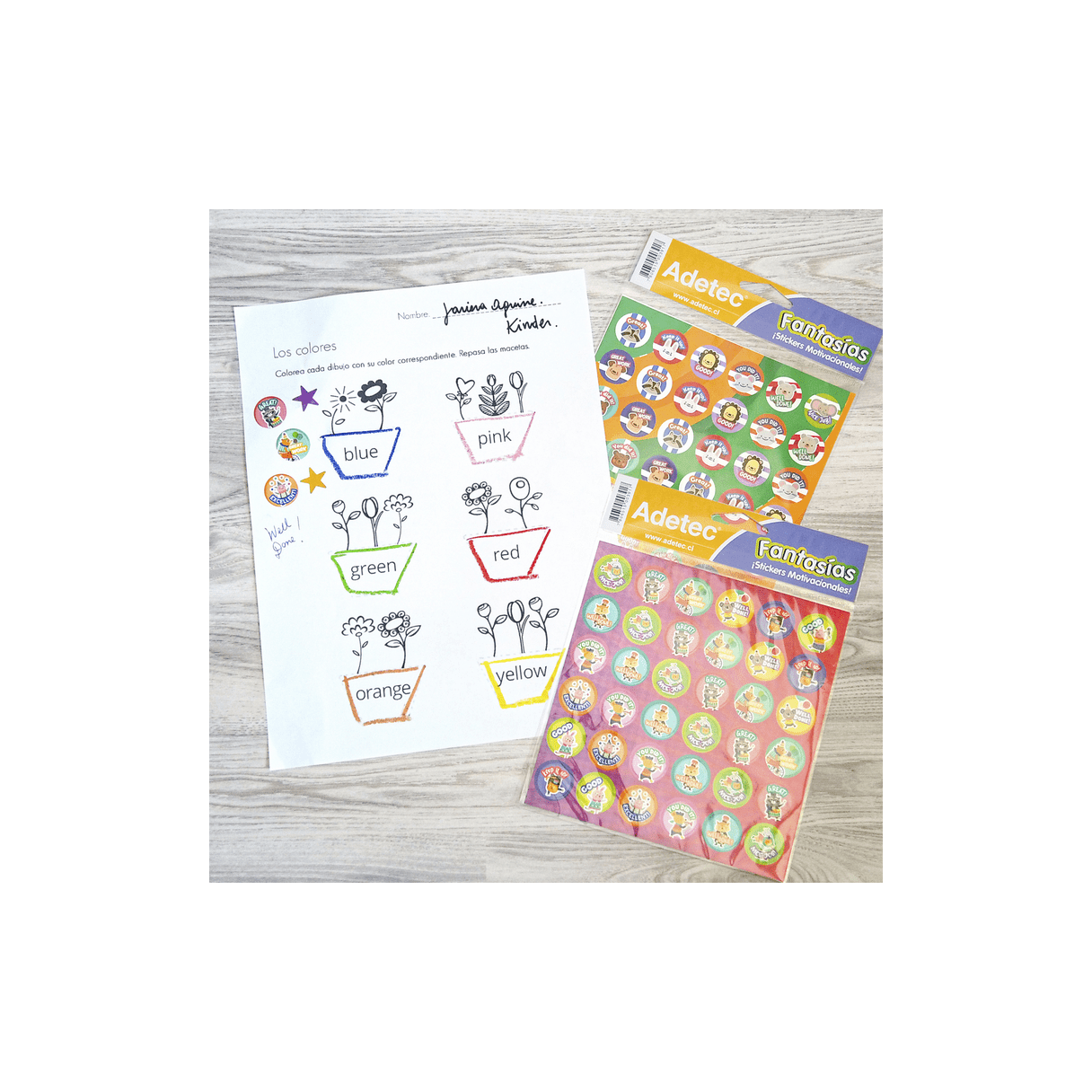 Etiquetas adhesivas Adetec incentivo inglés 15,5 cm-3