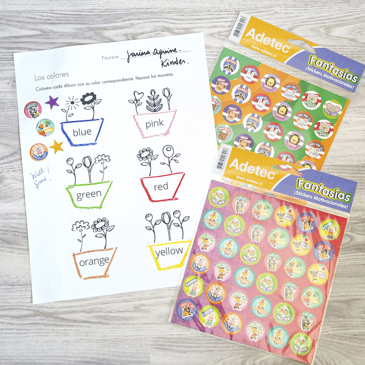 Etiquetas adhesivas Adetec incentivo inglés 15,5 cm-2